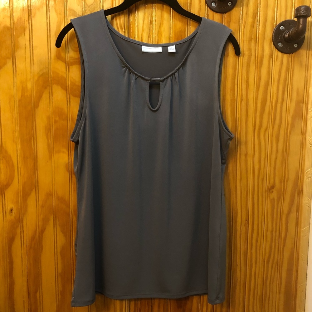 Gray Sleeveless Silky Blouse!  EUC!
